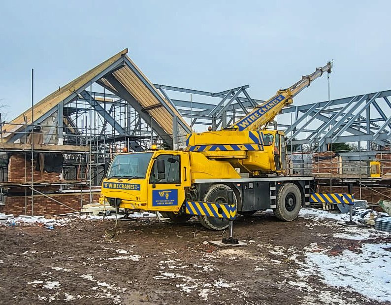 Our cranes being used in adverse weather